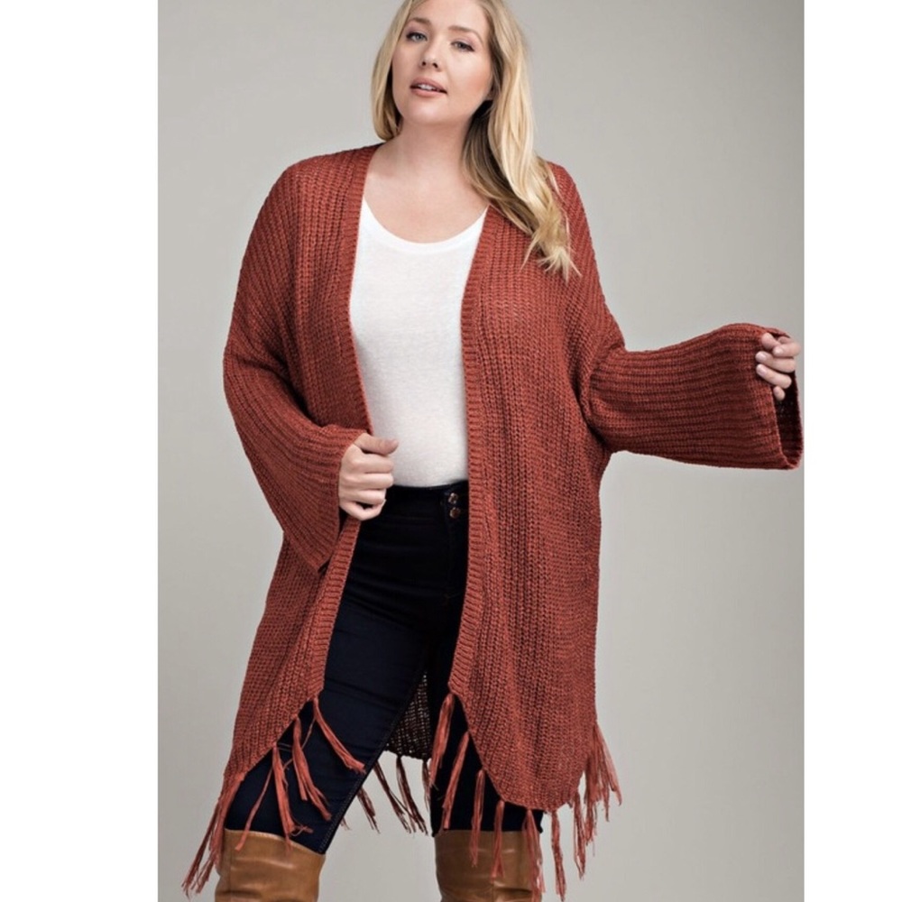 Let’s Be Fringe Cardigan-PLUS